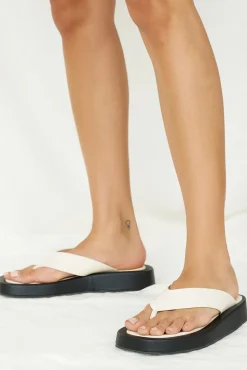 Sandals>Verali Bouncer Flatform Thongs Bone Smooth