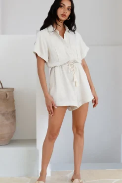 Rompers>Hello Molly Viamo Romper Beige