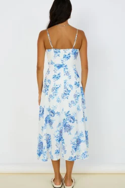 Cocktail Dresses|Brunch Dresses>Hello Molly Violet Skies Midi Dress Blue