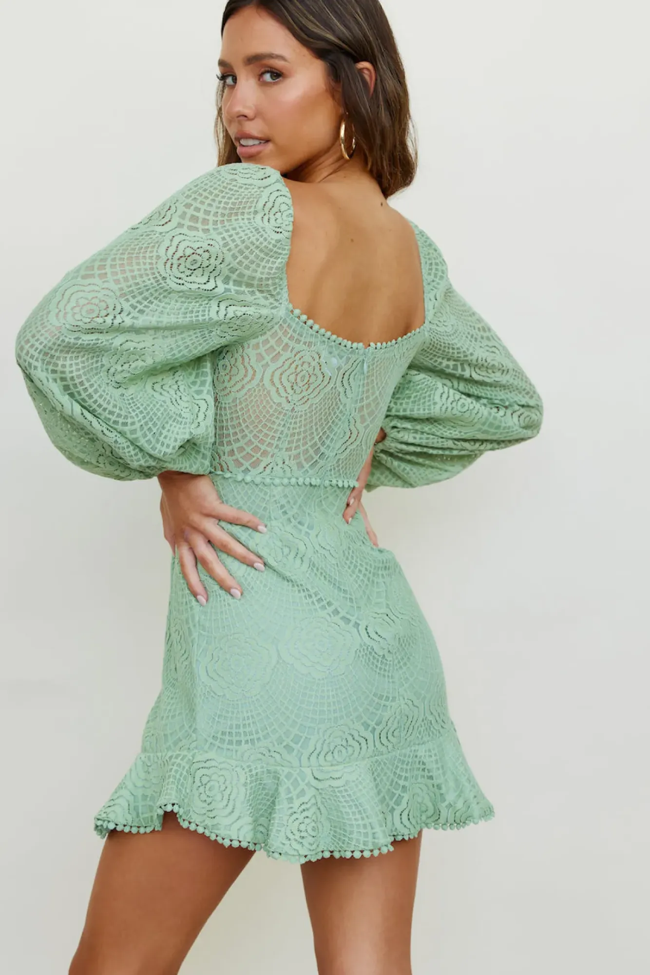 Spring Break Dresses|Long Sleeve Dresses>Hello Molly Vivid Emotion Dress Green