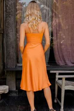 Cocktail Dresses|Summer Dresses>Hello Molly Voice In My Heart Midi Dress Orange