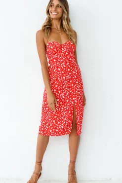Spring Break Dresses|Casual Dresses>Hello Molly Waiting For Spring Midi Dress Red