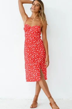 Spring Break Dresses|Casual Dresses>Hello Molly Waiting For Spring Midi Dress Red