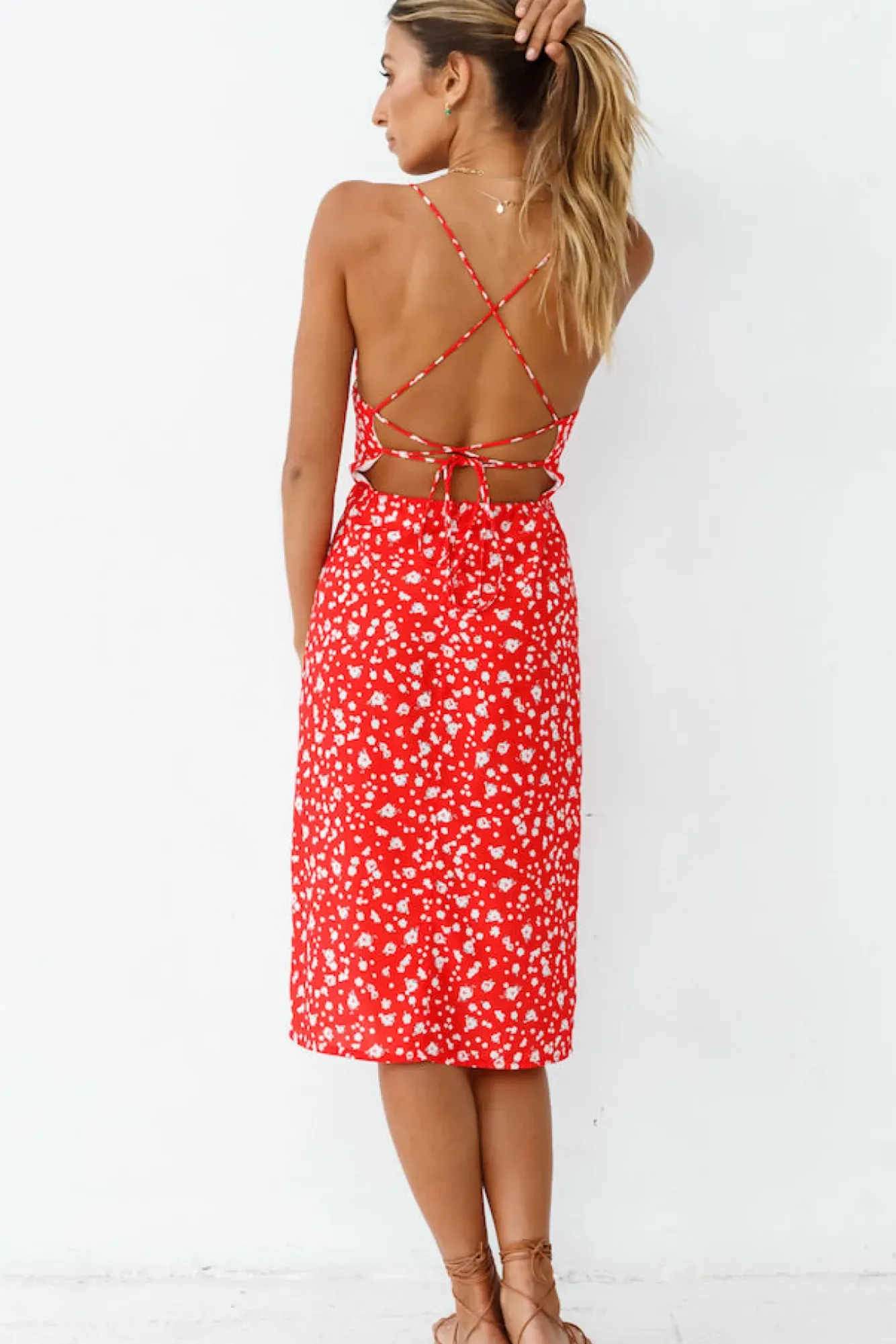 Spring Break Dresses|Casual Dresses>Hello Molly Waiting For Spring Midi Dress Red