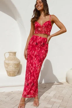 Cropped>Hello Molly Waiting On You Crop Top Red