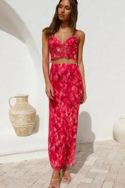 Cropped>Hello Molly Waiting On You Crop Top Red