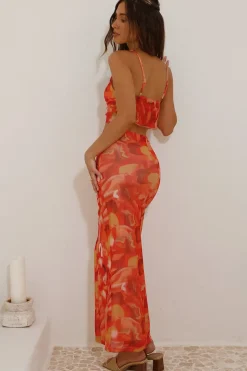 Skirts|Skirt And Top Sets>Hello Molly Waiting On You Maxi Skirt Orange