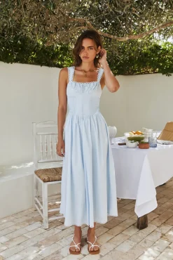Wedding Guest Dresses|Vacation Dresses>Hello Molly Wandering Soul Maxi Dress Blue