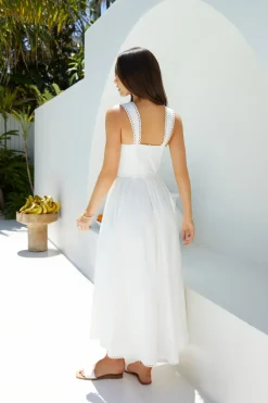 Vacation Dresses|Date Night Dresses>Hello Molly Wandering Soul Maxi Dress White