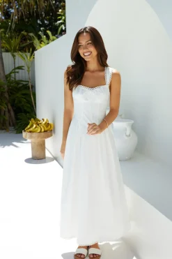 Vacation Dresses|Date Night Dresses>Hello Molly Wandering Soul Maxi Dress White