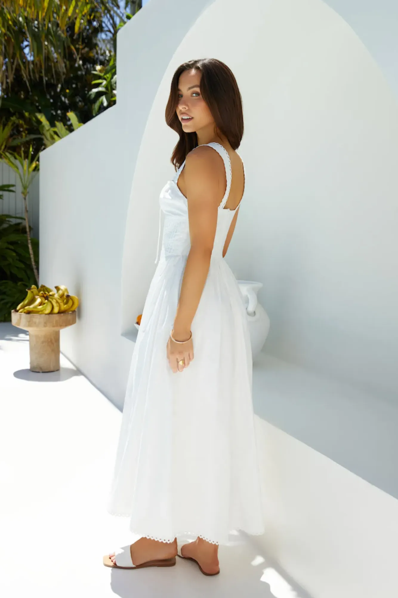 Vacation Dresses|Date Night Dresses>Hello Molly Wandering Soul Maxi Dress White