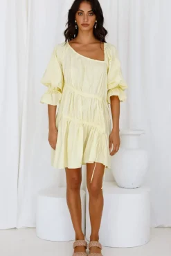 Spring Break Dresses|Brunch Dresses>Hello Molly Warming Up Dress Yellow