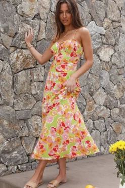 Spring Break Dresses|Casual Dresses>Hello Molly Water Lilies Maxi Dress Orange