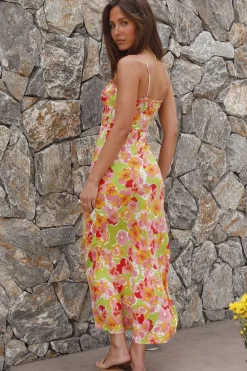 Spring Break Dresses|Casual Dresses>Hello Molly Water Lilies Maxi Dress Orange