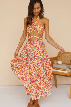 Skirt And Top Sets>Hello Molly Wattlebush Maxi Skirt Red