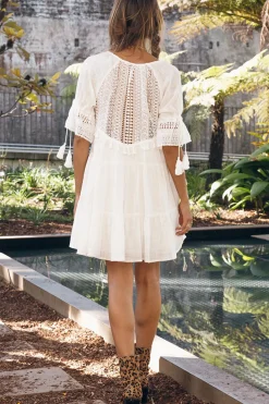 Spring Break Dresses|Bump Friendly>Hello Molly Wave After Wave Dress White