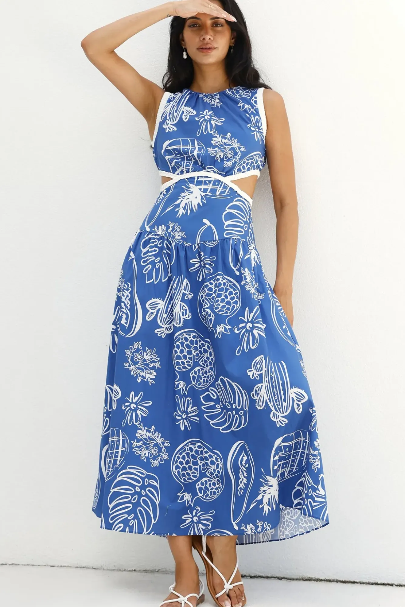Wedding Guest Dresses|Vacation Dresses>Hello Molly Waves of Serenity Maxi Dress Blue