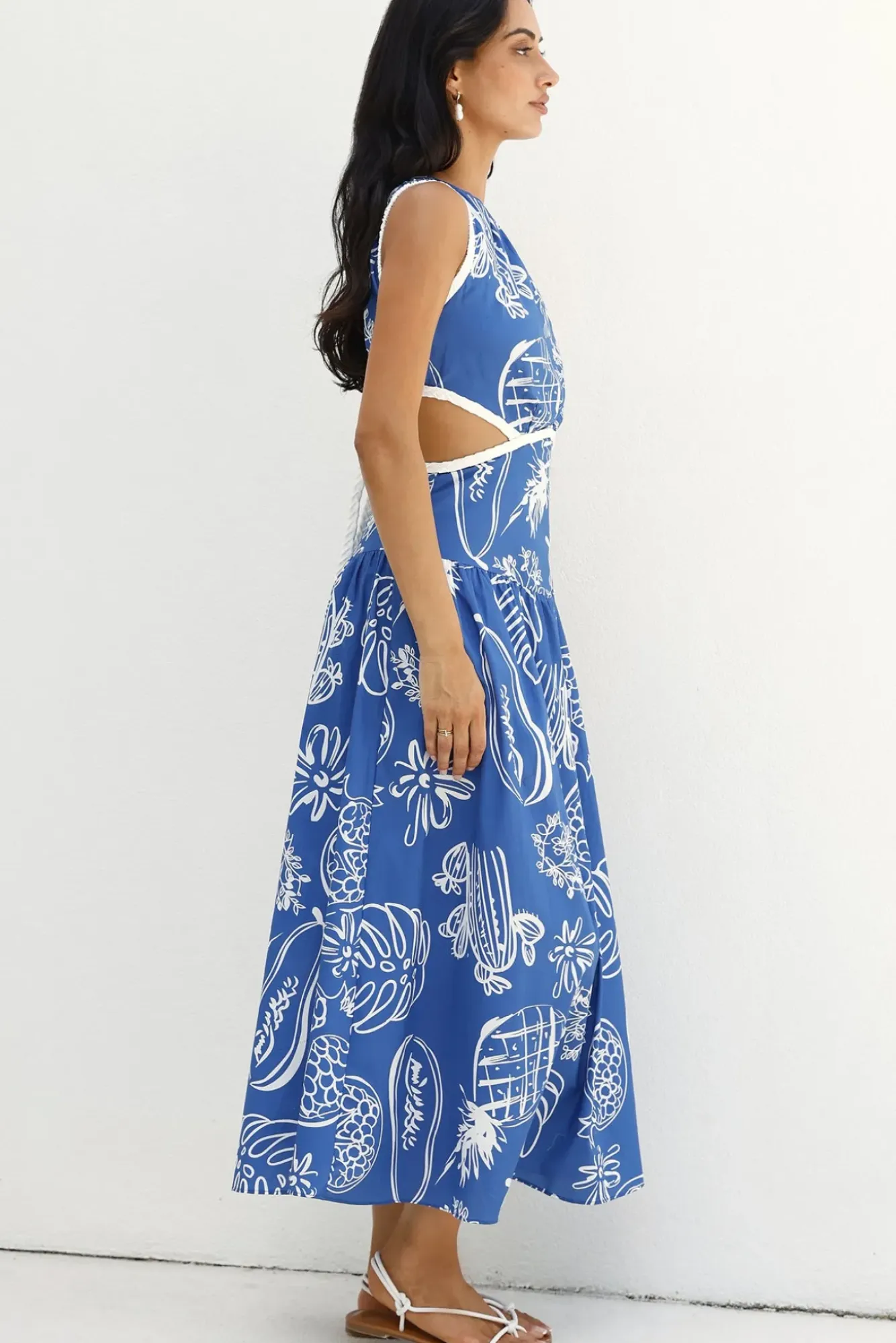 Wedding Guest Dresses|Vacation Dresses>Hello Molly Waves of Serenity Maxi Dress Blue