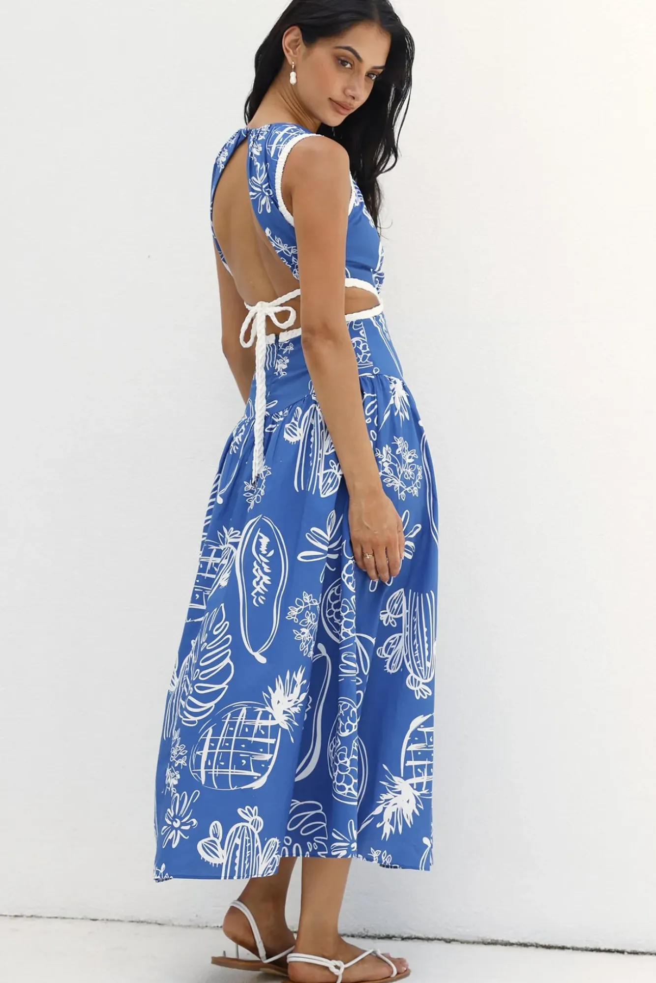 Wedding Guest Dresses|Vacation Dresses>Hello Molly Waves of Serenity Maxi Dress Blue