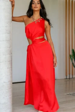 Formal Dresses|Bridesmaid Dresses>Hello Molly We Got This Feeling Maxi Dress Red