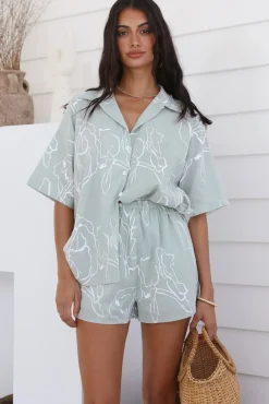 Two-Piece Shorts Set>Hello Molly When In Milan Set Green