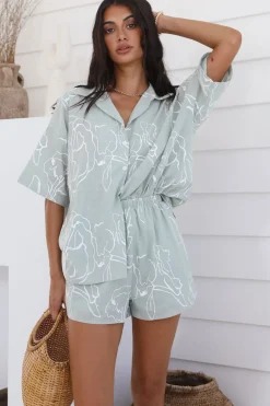 Two-Piece Shorts Set>Hello Molly When In Milan Set Green