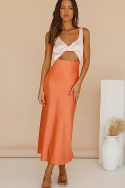 Formal Dresses|Vacation Dresses>Hello Molly When You Breathe Maxi Dress Orange