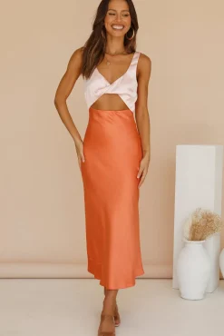 Formal Dresses|Vacation Dresses>Hello Molly When You Breathe Maxi Dress Orange