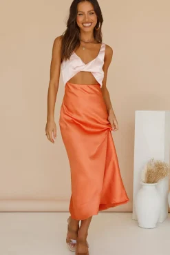 Formal Dresses|Vacation Dresses>Hello Molly When You Breathe Maxi Dress Orange