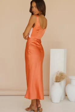 Formal Dresses|Vacation Dresses>Hello Molly When You Breathe Maxi Dress Orange