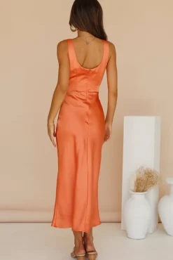 Formal Dresses|Vacation Dresses>Hello Molly When You Breathe Maxi Dress Orange