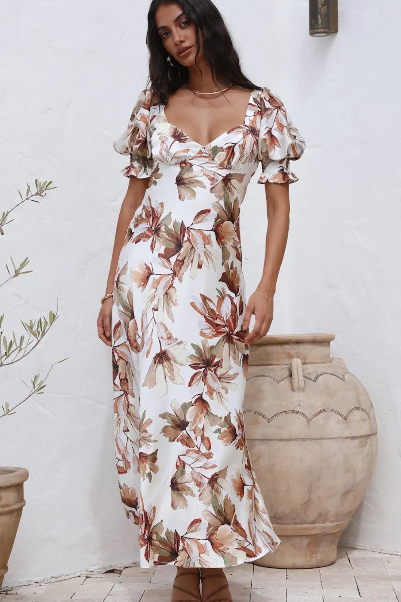 Cocktail Dresses|Casual Dresses>Hello Molly Whimsical Heart Maxi Dress Brown
