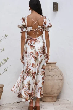 Cocktail Dresses|Casual Dresses>Hello Molly Whimsical Heart Maxi Dress Brown
