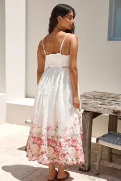 Vacation Dresses|Brunch Dresses>Hello Molly Whimsical Moments Midi Dress White
