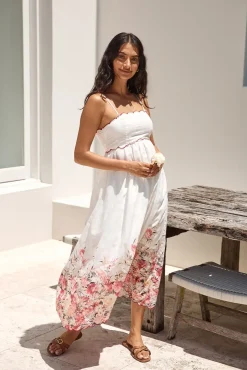 Vacation Dresses|Brunch Dresses>Hello Molly Whimsical Moments Midi Dress White