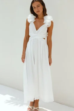 Cocktail Dresses|Bump Friendly>Hello Molly Whimsical Romance Midi Dress White