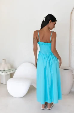 Maxi Dresses|Flowy Dresses>Hello Molly Whimsical Woods Maxi Dress Aqua