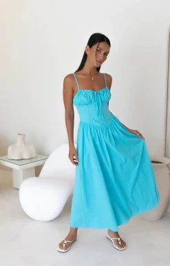 Maxi Dresses|Flowy Dresses>Hello Molly Whimsical Woods Maxi Dress Aqua