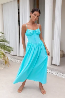 Maxi Dresses|Flowy Dresses>Hello Molly Whimsical Woods Maxi Dress Aqua