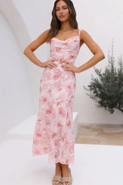 Wedding Guest Dresses|Bridesmaid Dresses>Hello Molly Whispering Shadow Maxi Dress Pink
