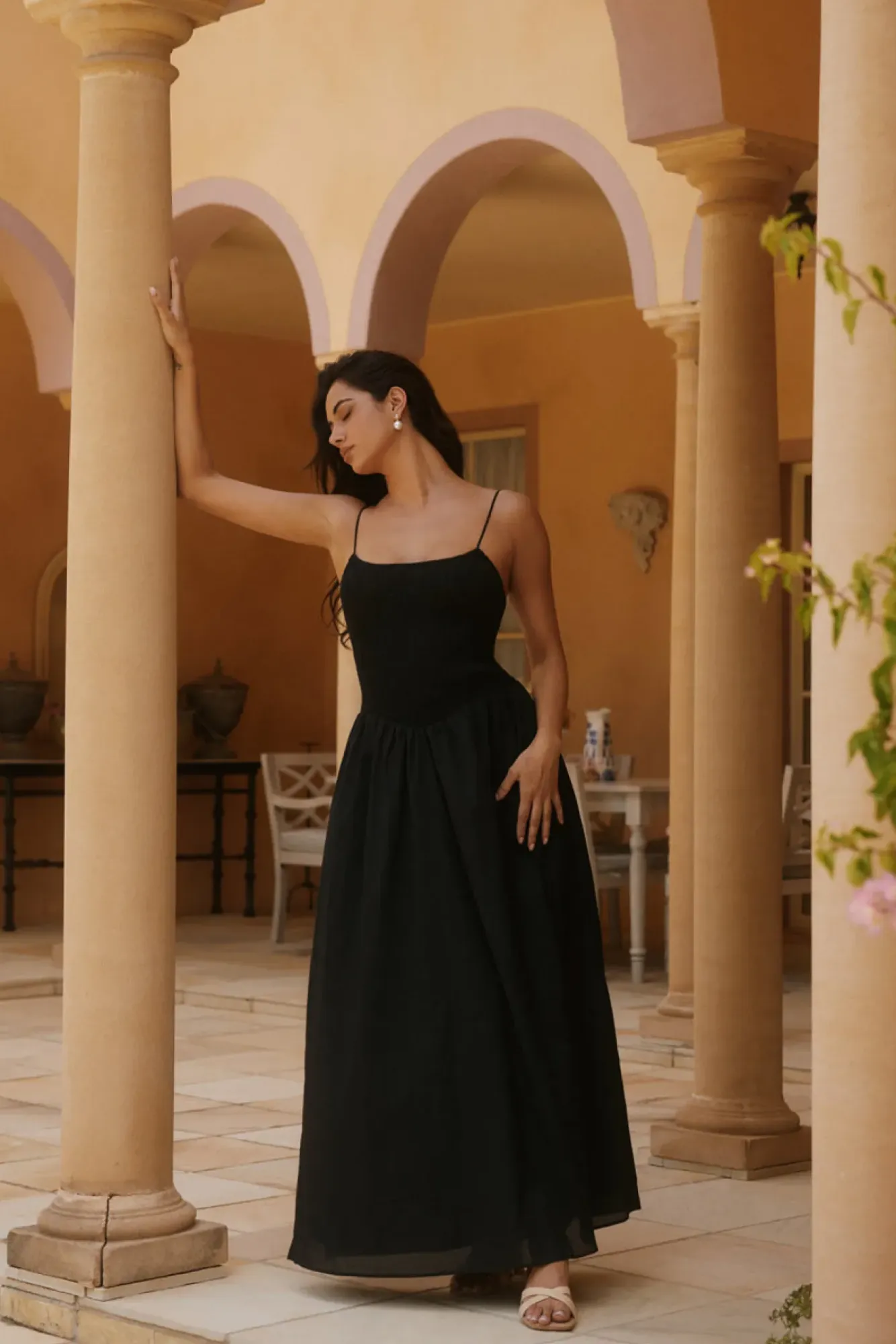 Vacation Dresses|Brunch Dresses>Hello Molly Whispering Willow Maxi Dress Black