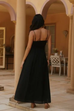 Vacation Dresses|Brunch Dresses>Hello Molly Whispering Willow Maxi Dress Black