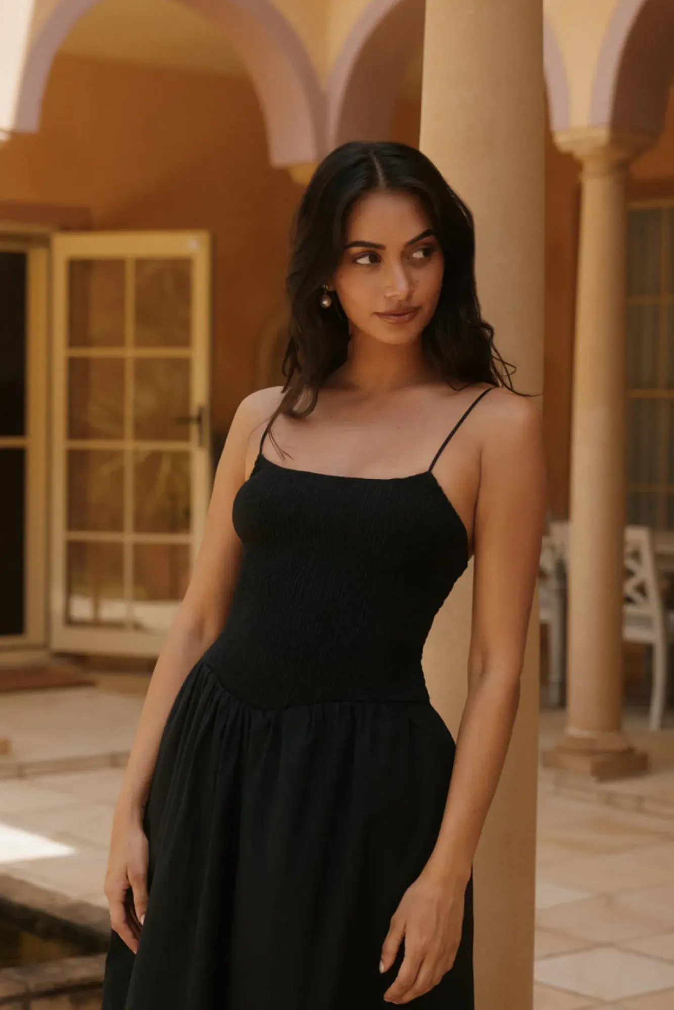 Vacation Dresses|Brunch Dresses>Hello Molly Whispering Willow Maxi Dress Black