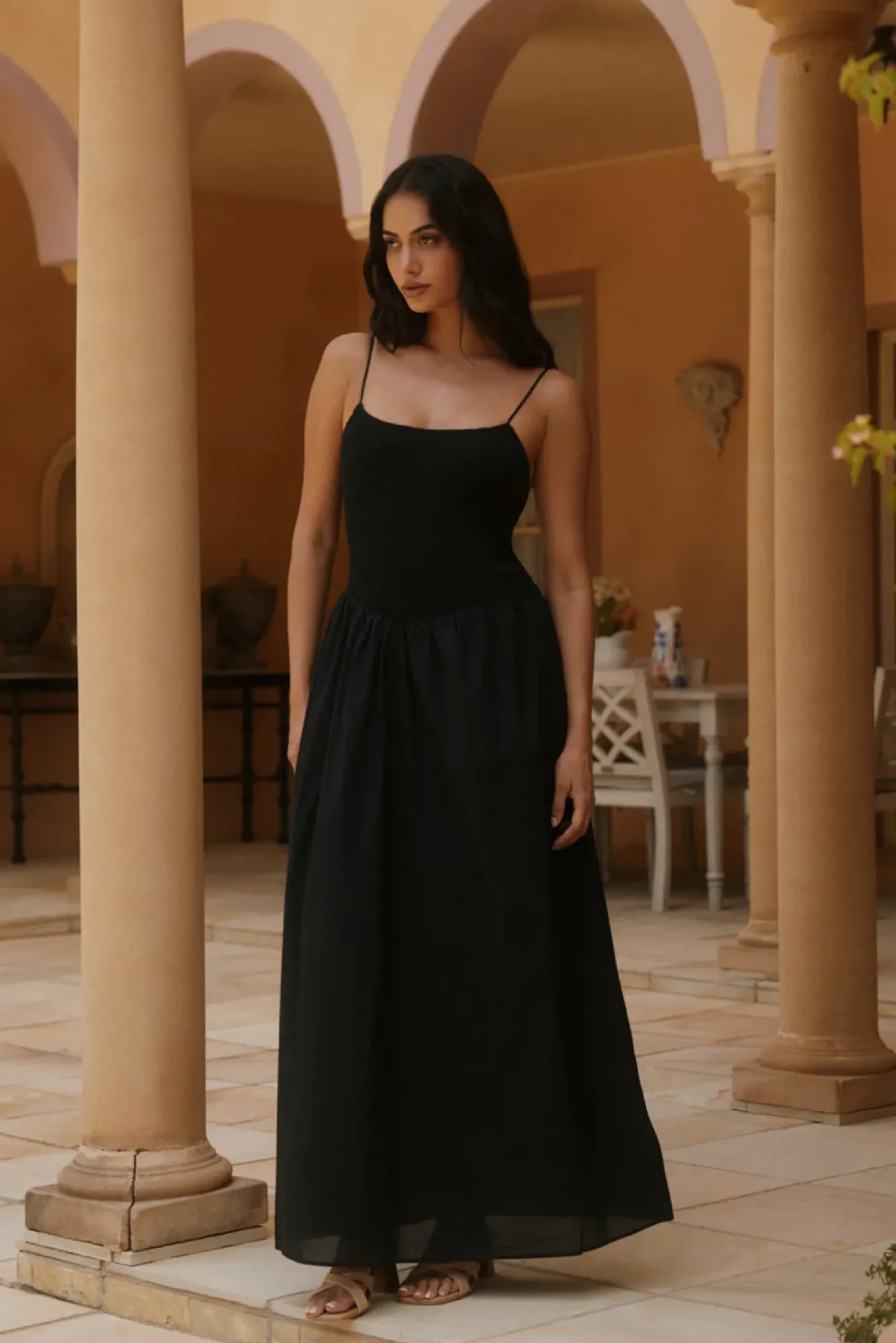 Vacation Dresses|Brunch Dresses>Hello Molly Whispering Willow Maxi Dress Black