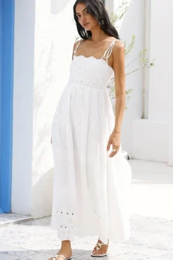 Vacation Dresses|Casual Dresses>Hello Molly Whispers of Spring Maxi Dress White
