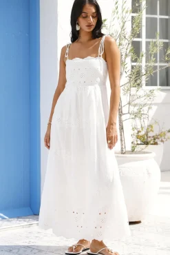 Vacation Dresses|Casual Dresses>Hello Molly Whispers of Spring Maxi Dress White