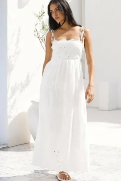 Vacation Dresses|Casual Dresses>Hello Molly Whispers of Spring Maxi Dress White