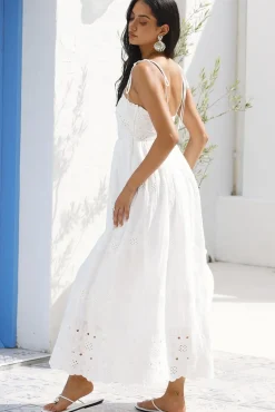 Vacation Dresses|Casual Dresses>Hello Molly Whispers of Spring Maxi Dress White
