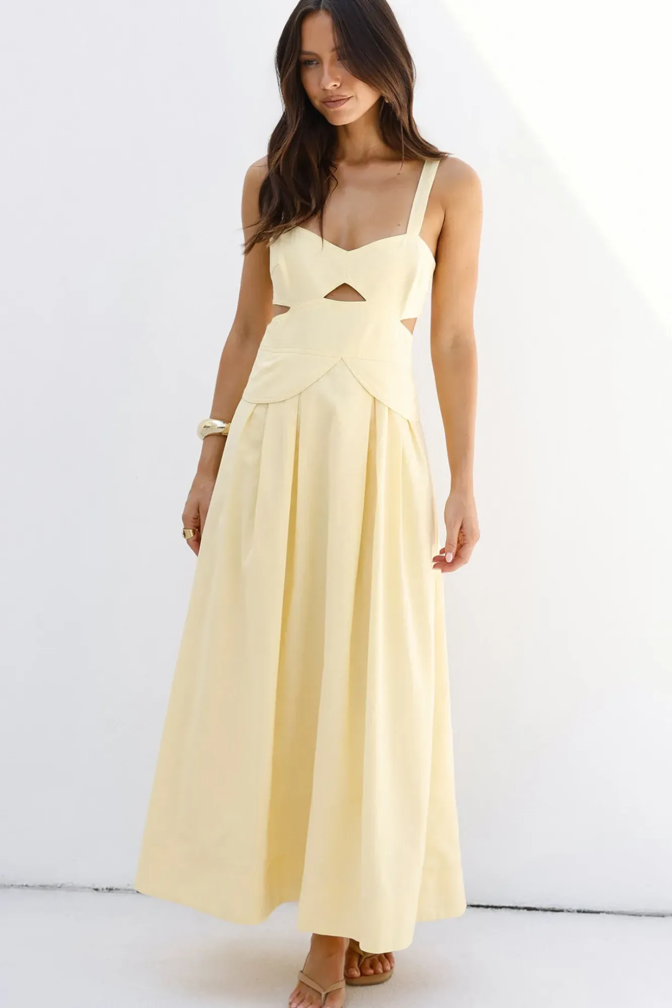Cocktail Dresses|Date Night Dresses>Hello Molly Wild Dahlia Maxi Dress Yellow