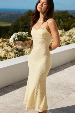 Cocktail Dresses|Brunch Dresses>Hello Molly Wildflower Maxi Dress Yellow